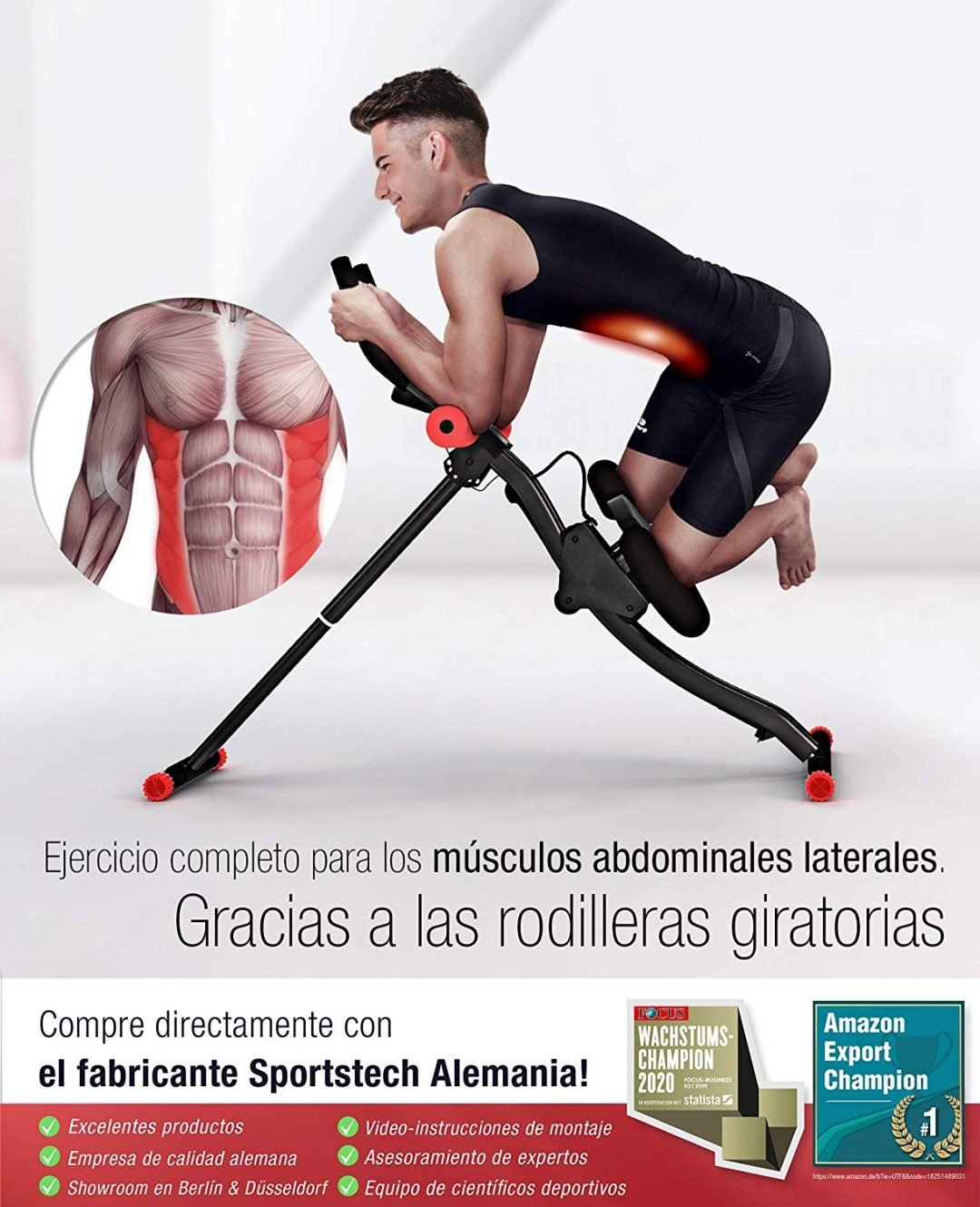 Sportstech Bt300 Máquina Profesional De Abdominales 7041