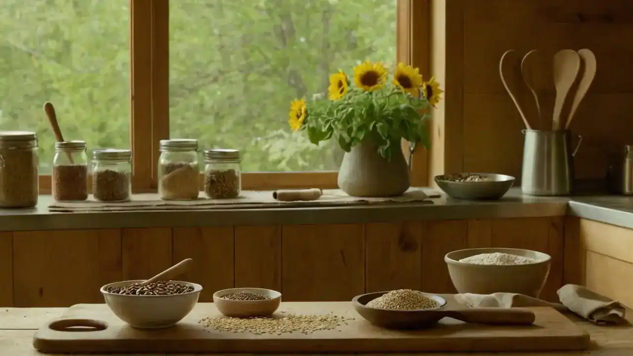 Luz cálida, cocina rústica y vida