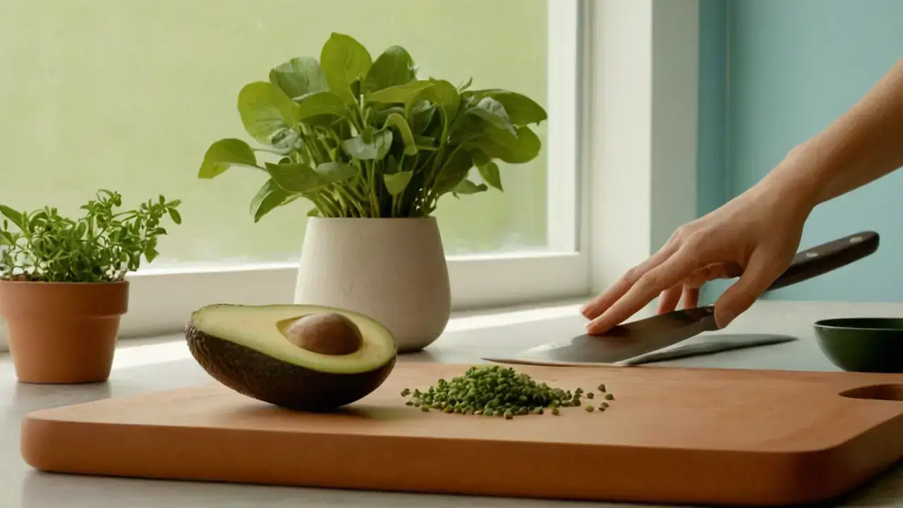 Cocina tranquila, luz natural y detalle