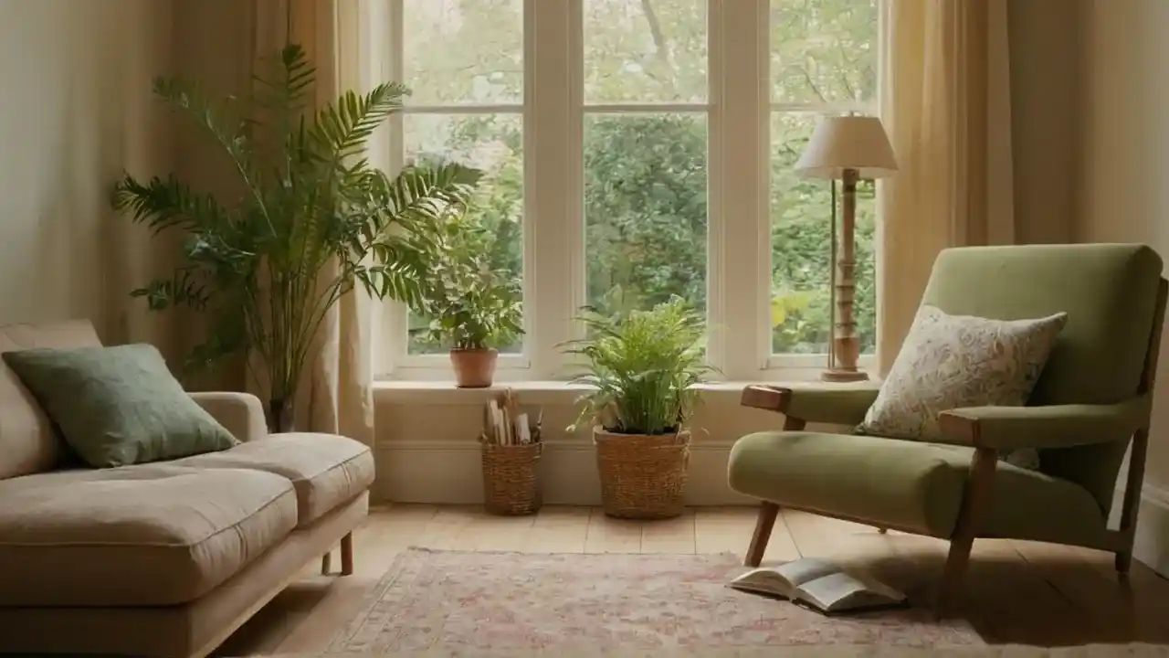 Luz suave ilumina un hogar tranquilo