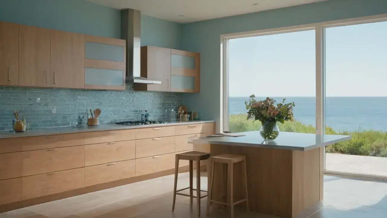 Cocina luminosa, calma, y elegante