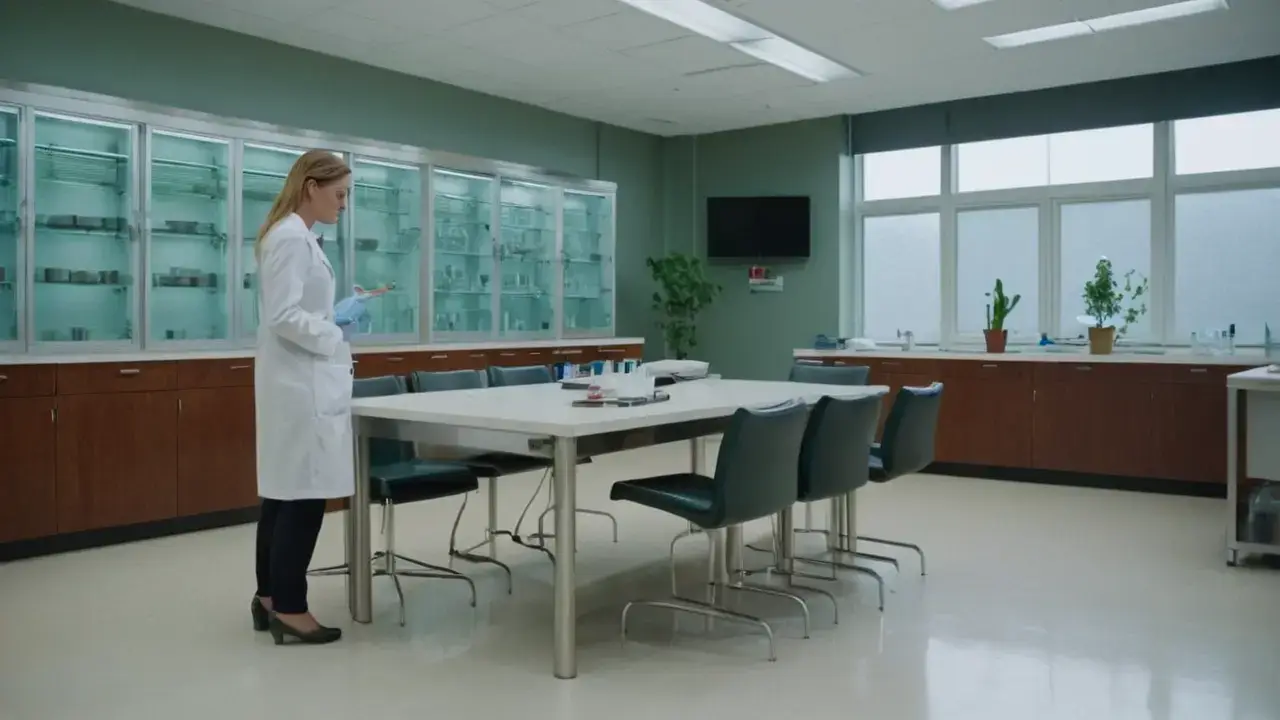 Laboratorio clínico, luz y estudio preciso