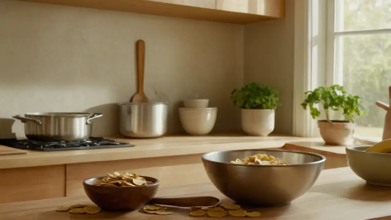 Luz cálida, cocina activa y calma