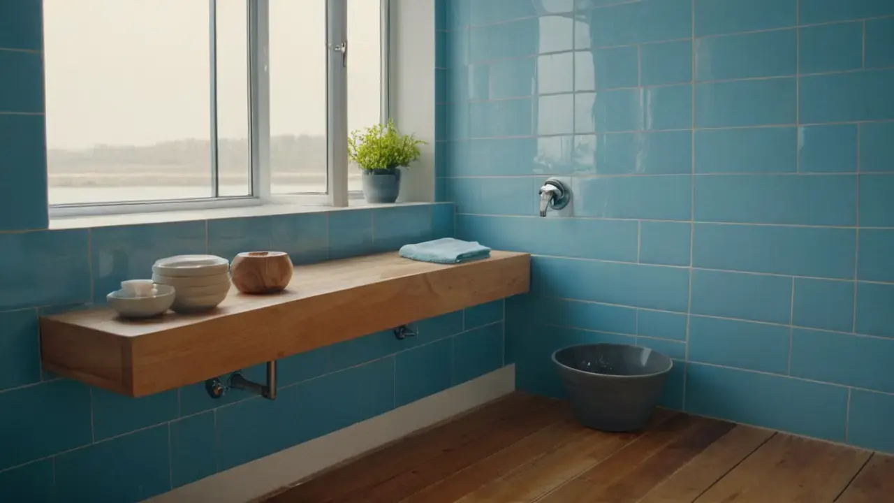 Tranquilidad azul en baño relajante