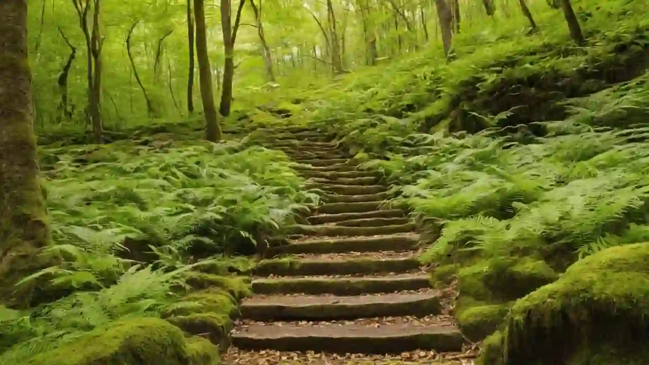 Bosque remoto, luz y sombra