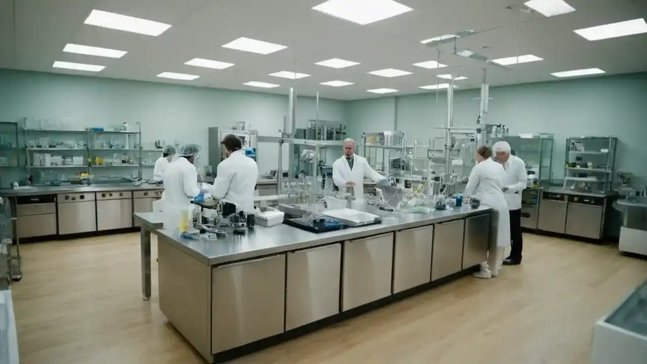 Laboratorio moderno, investigación y luz suave