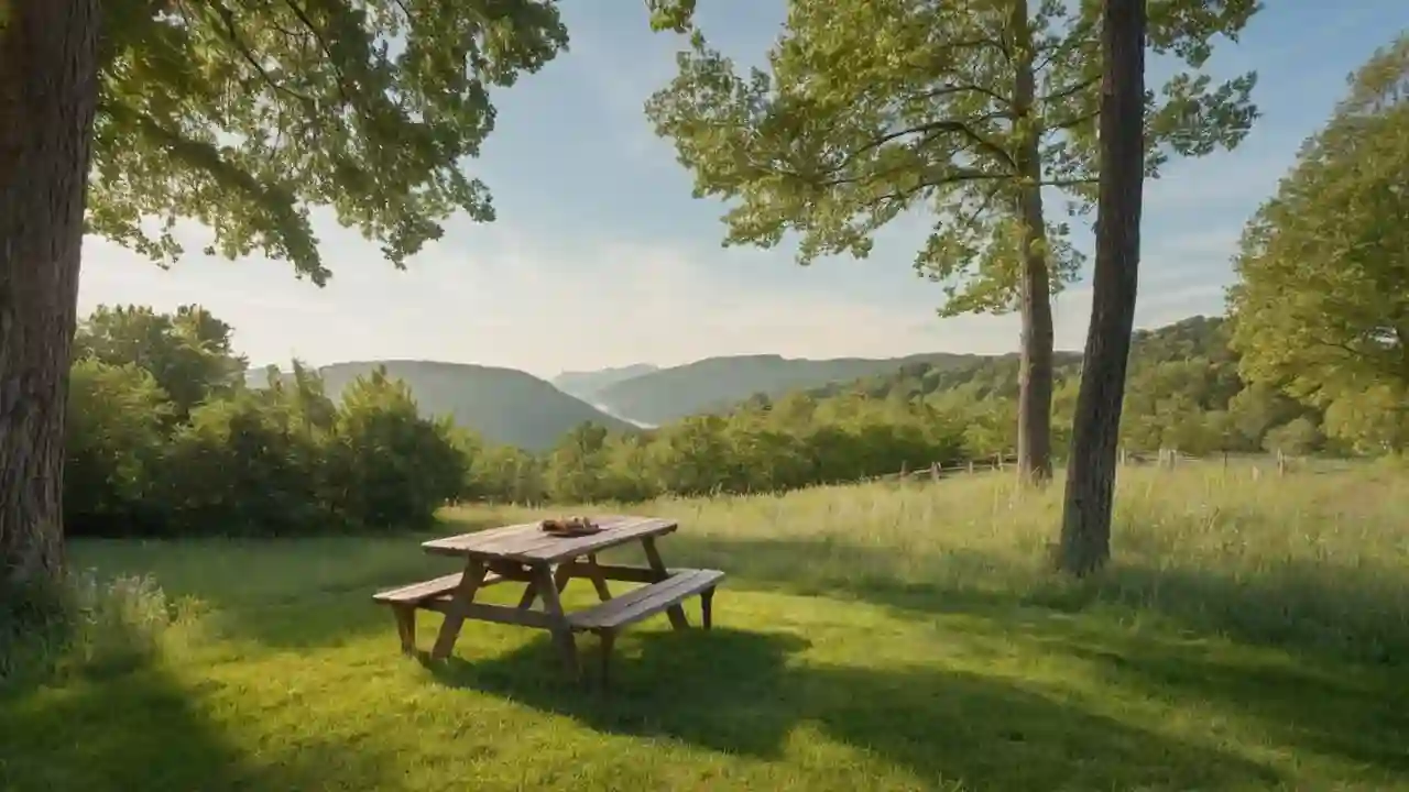 Sol, pino, calma y espacio natural