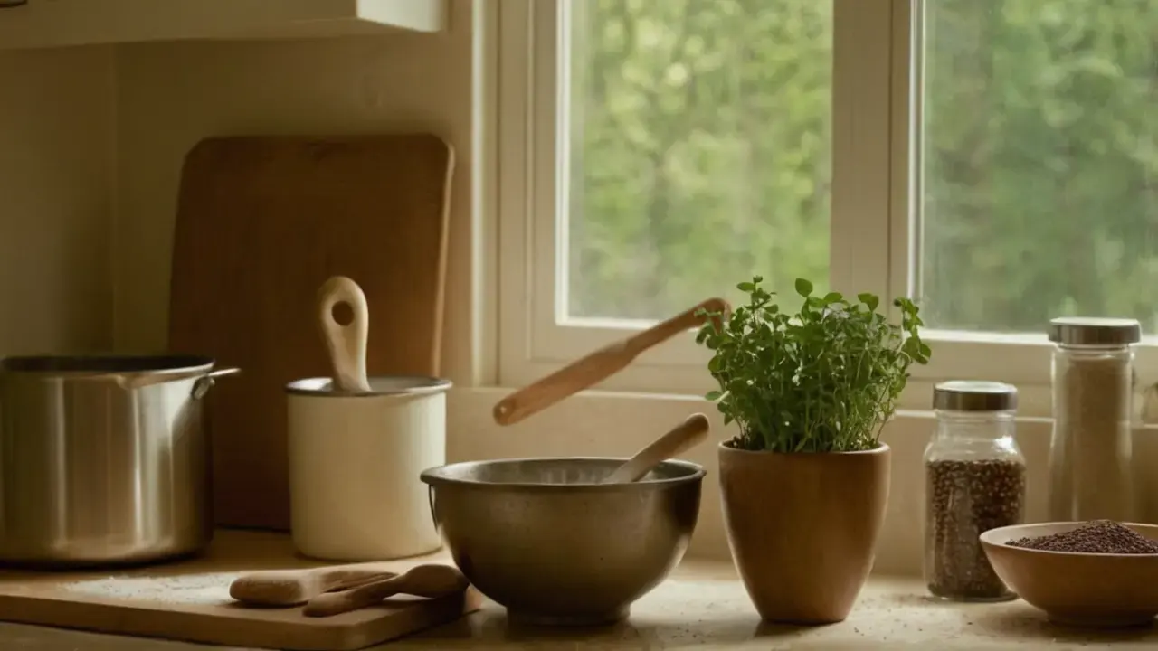 Luz cálida y cocina hogareña