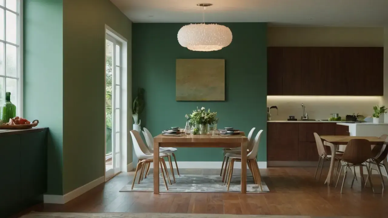 Luz cálida ilumina cocina moderna, elegante