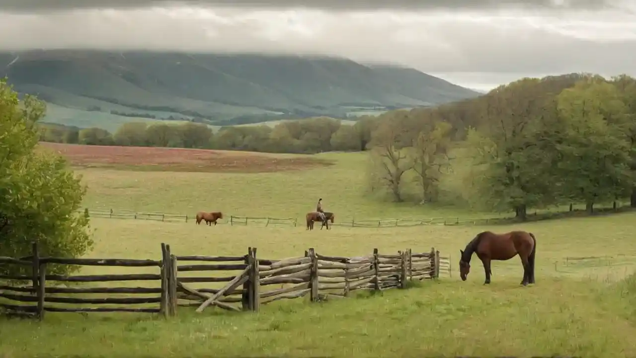 Paisaje rural, luz suave y tranquila