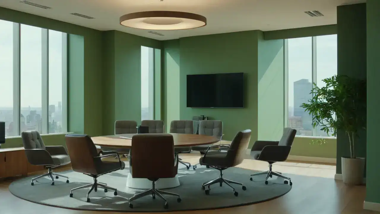 Oficina profesional, luz y concentración