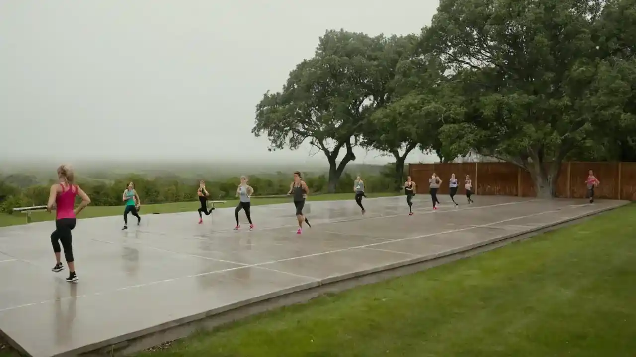 Entrenamiento al aire libre, espacio y calma