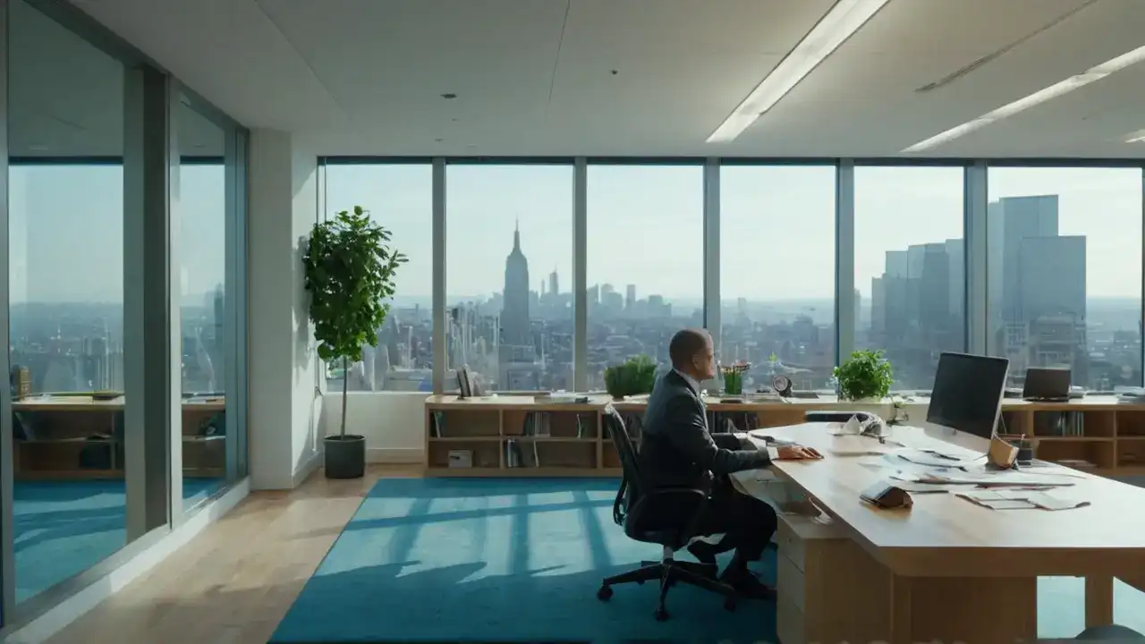 Luz natural ilumina un espacio de trabajo