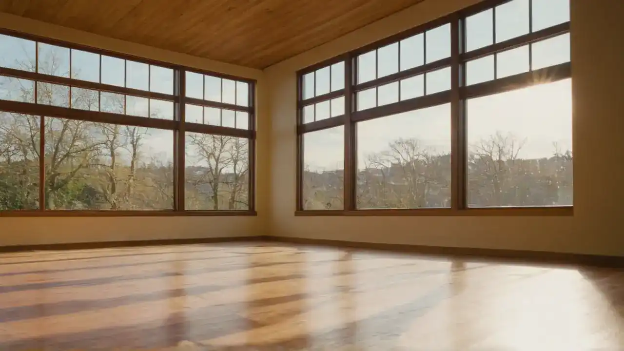 Luz cálida ilumina un gimnasio moderno