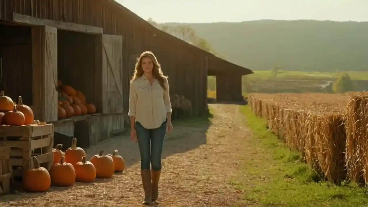 Sol cálido ilumina calabazas y tranquilidad