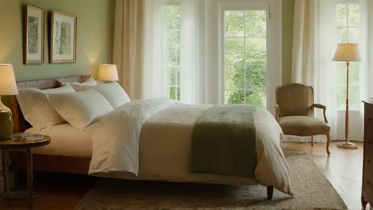 Tranquilidad y luz suave en la cama