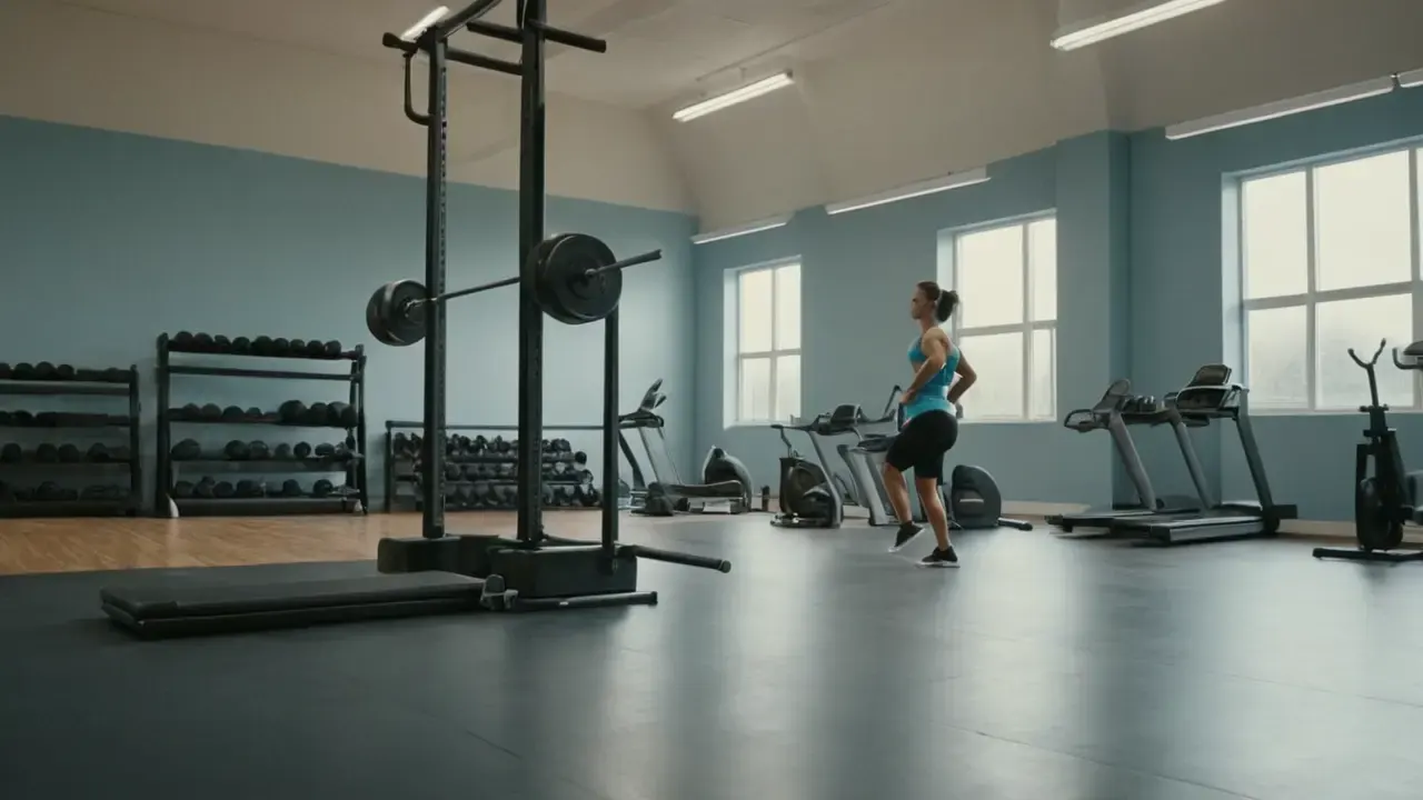 Gimnasio amplio, luz y movimiento