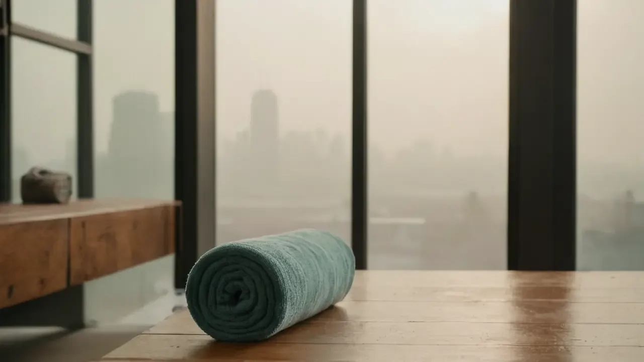 Atleta en gimnasio, luz y espacio