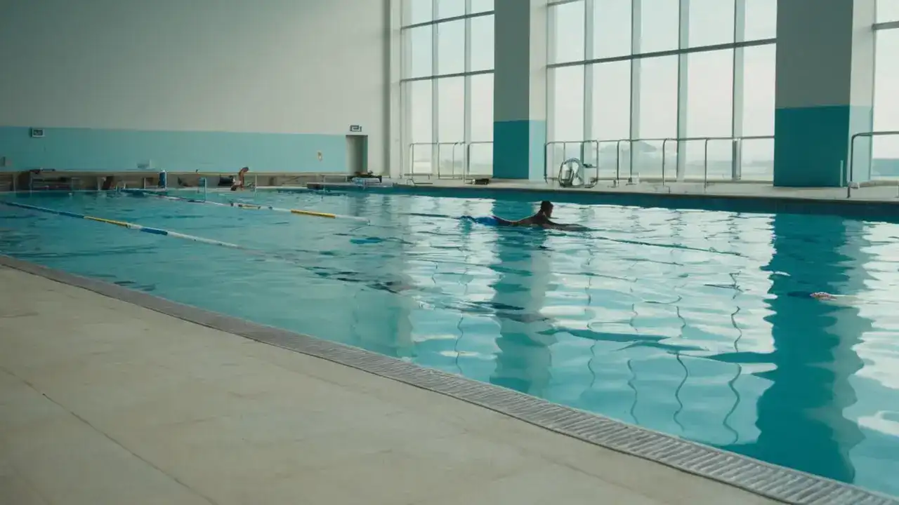 Piscina azul: luz, agua y movimiento