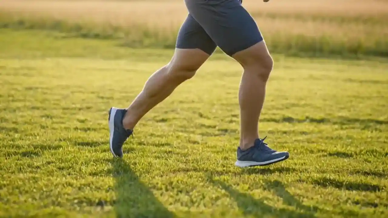 Un hombre corre en un campo vibrante