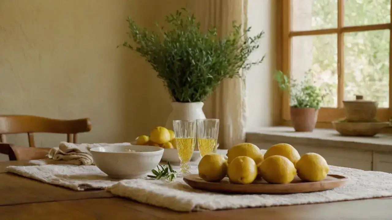 Luz cálida, comida y quietud en casa