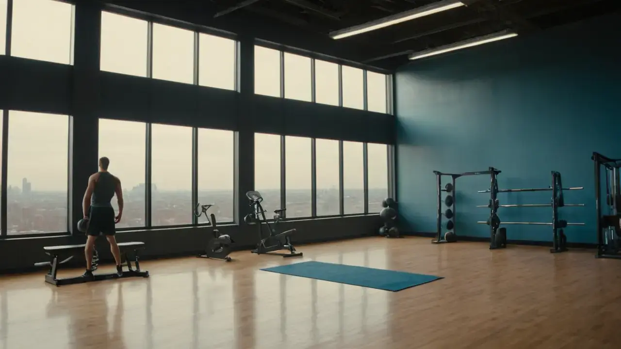 Gym espacial, luz y fuerza concentrada