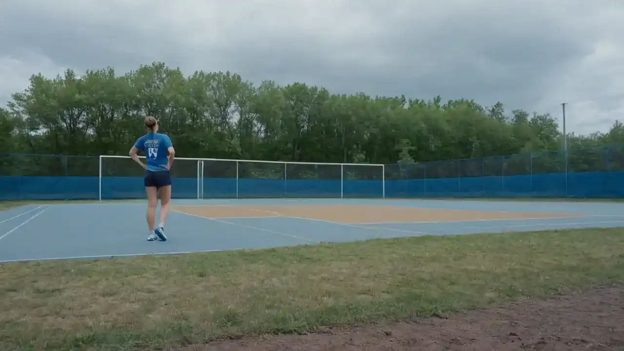 Atleta solitario, luz y espacio abierto
