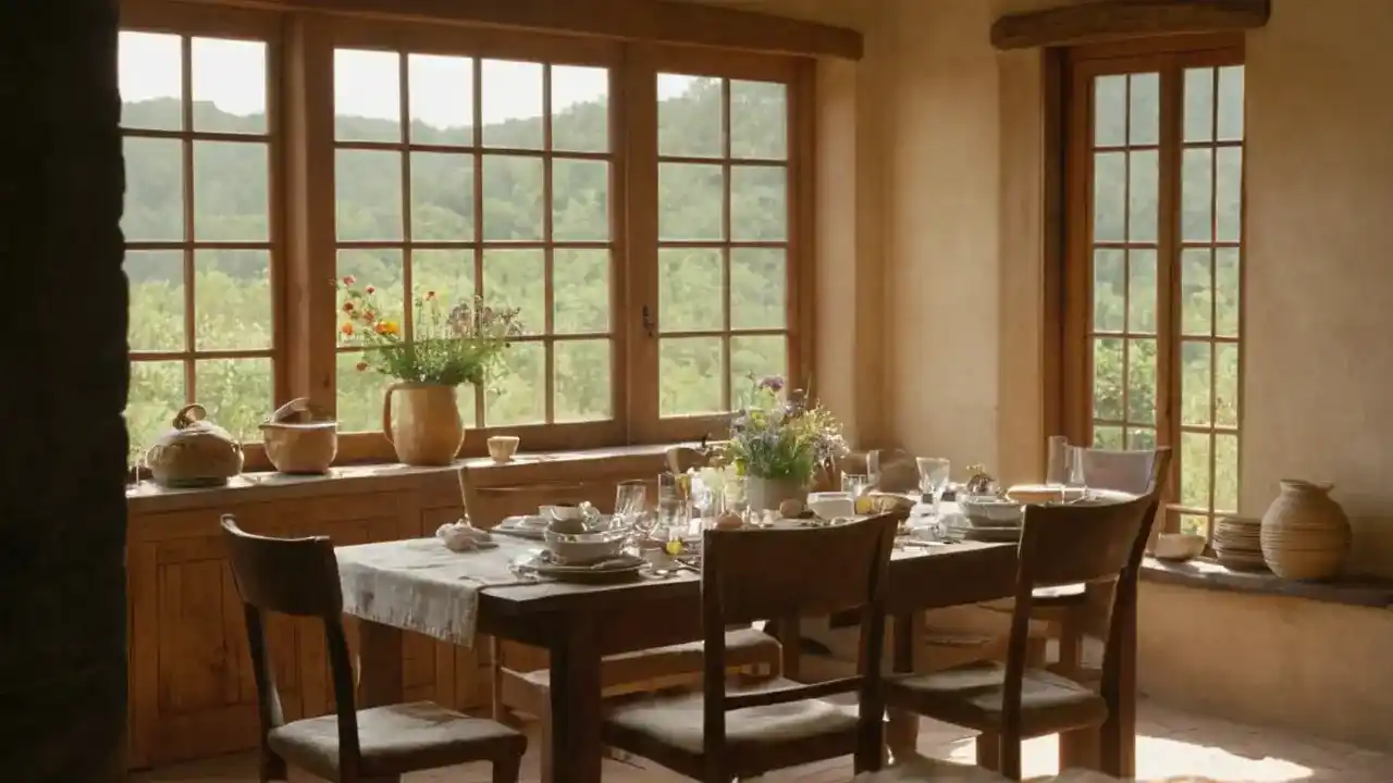 Luz cálida, cocina, tranquilidad doméstica