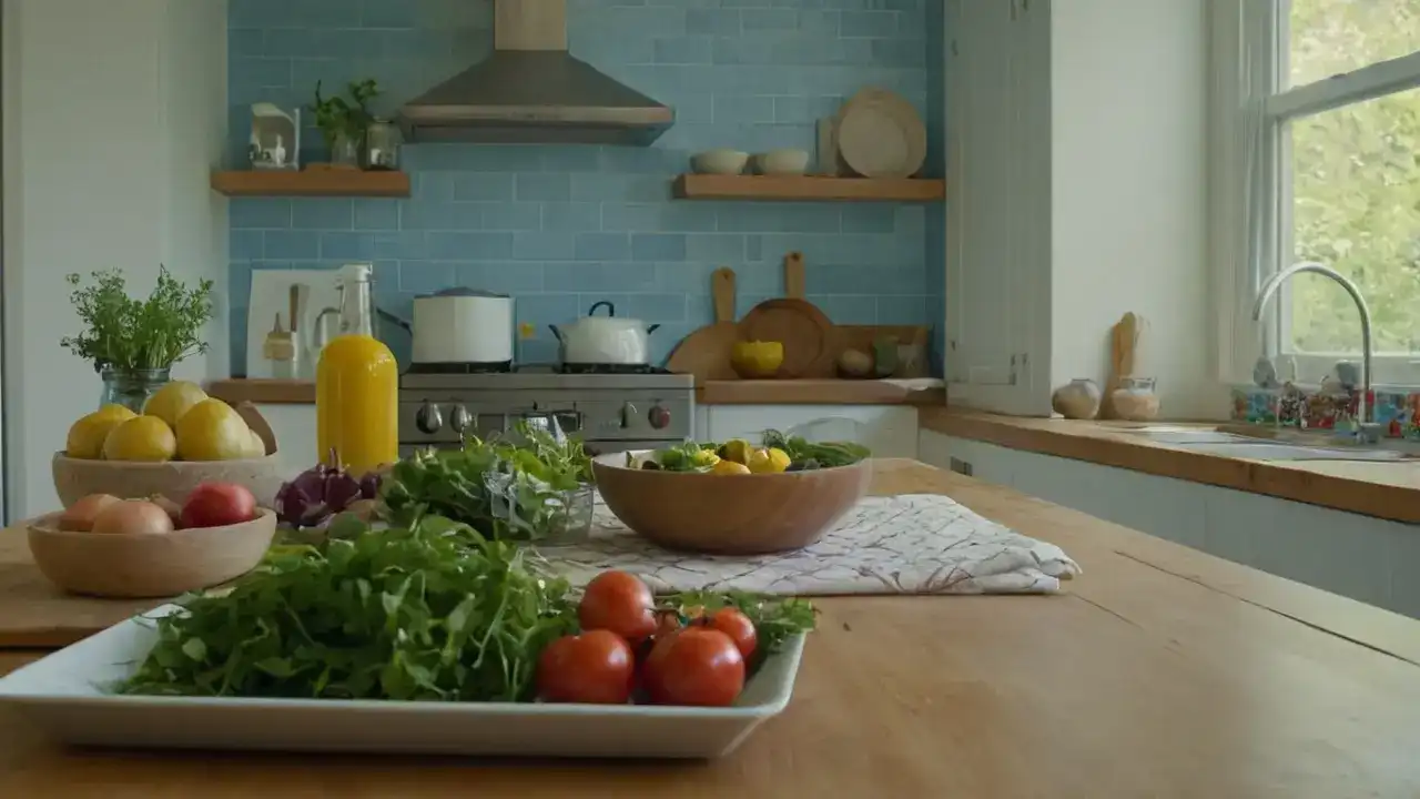 Cocina doméstica, luz y tranquilidad
