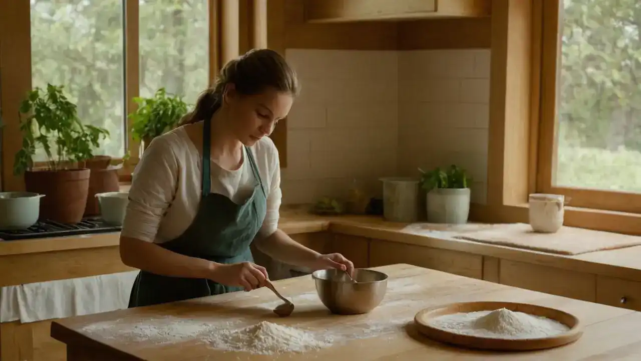 Luz cálida, cocina tranquila y hogareña