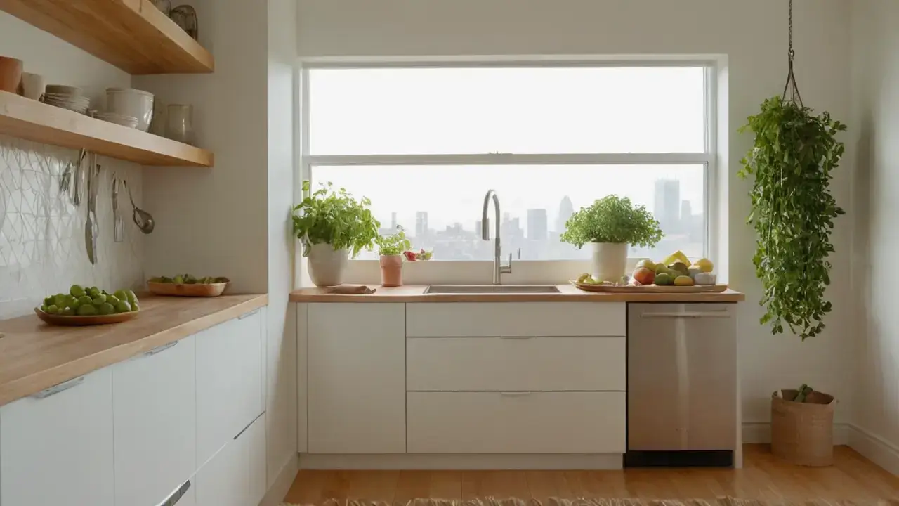 Luz suave, cocina minimalista y calma