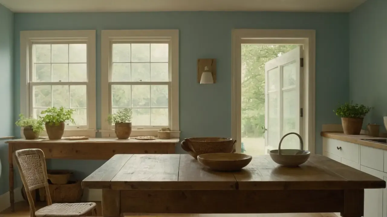 Cocina tranquila, luz y sencillez