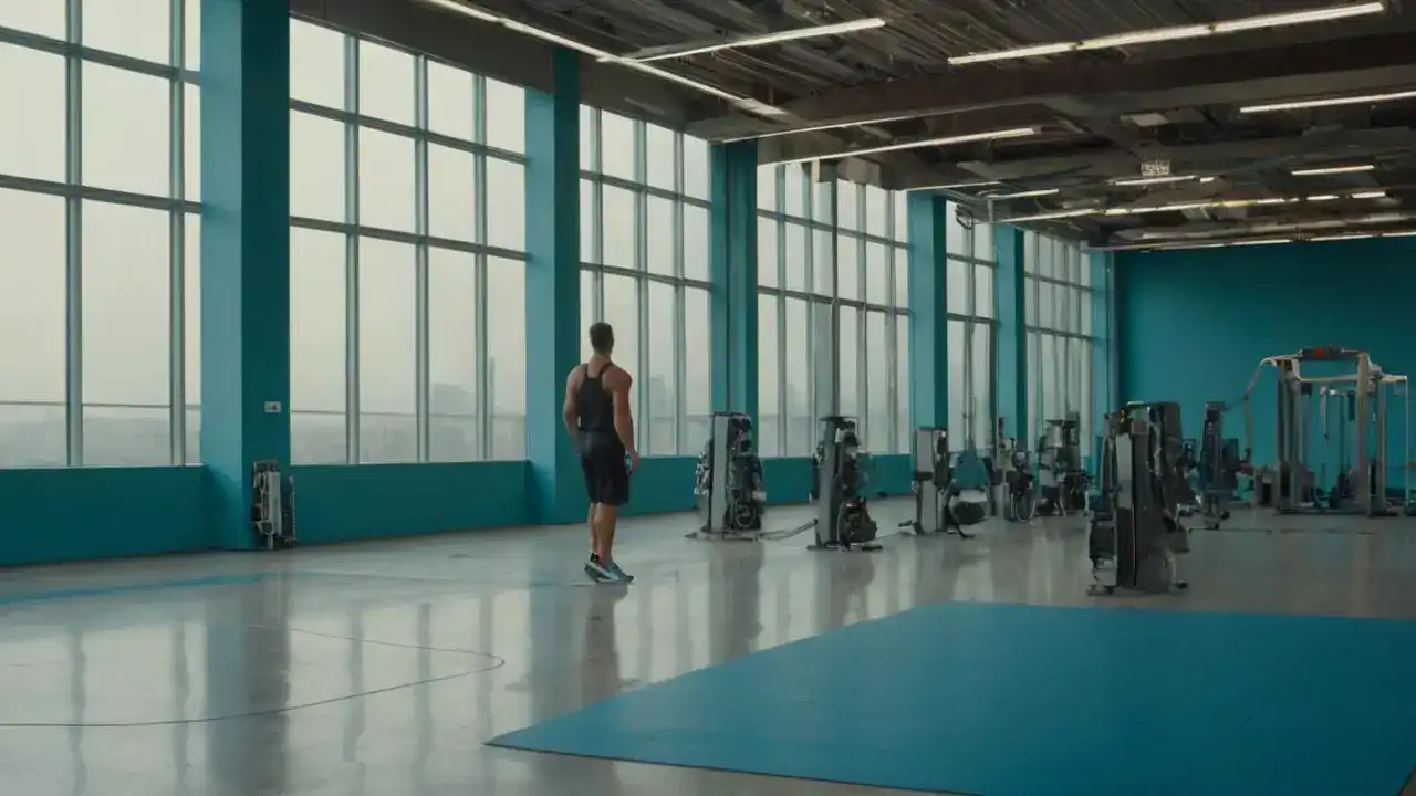 Gimnasio amplio, luz y músculo