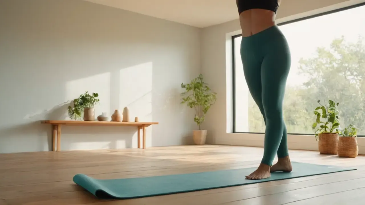 Mujer yogui en luz suave
