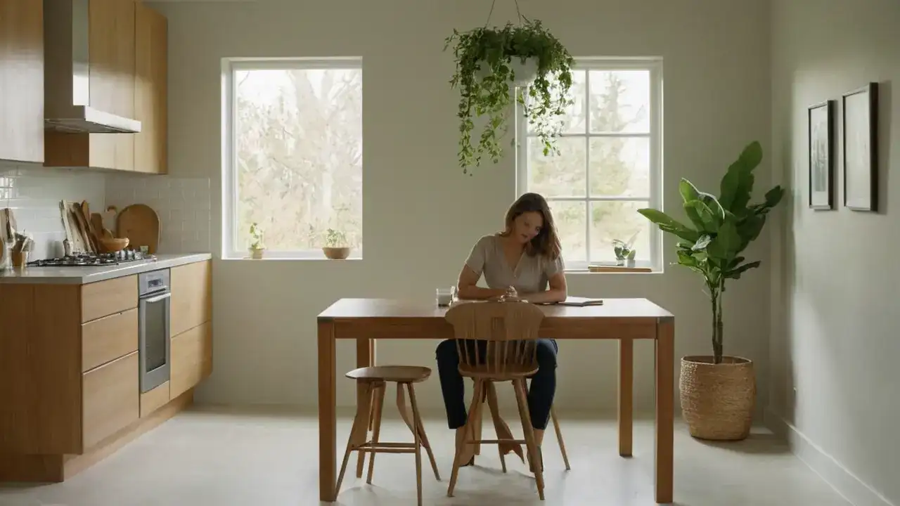 Cocina moderna, luz y quietud