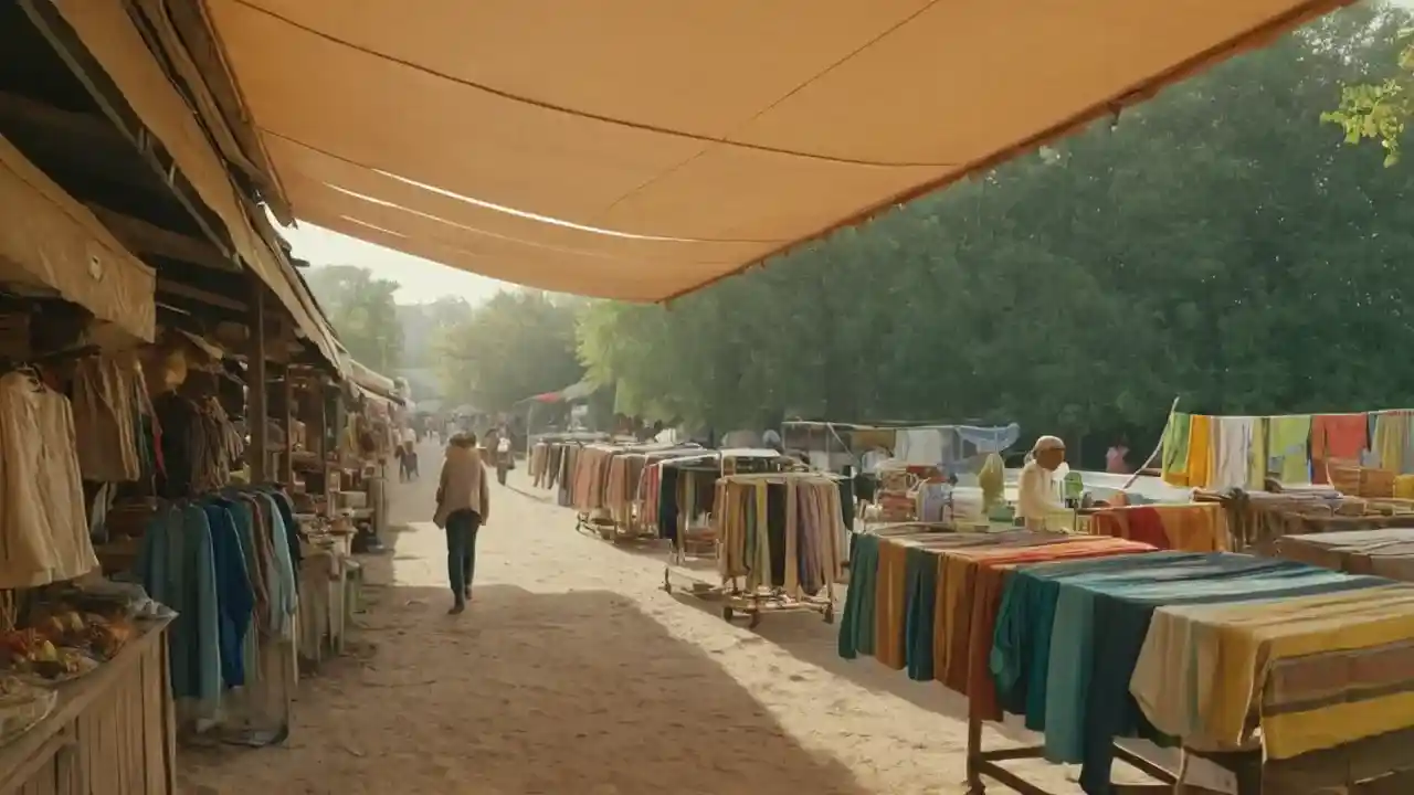 Mercado vibrante, luz y texturas
