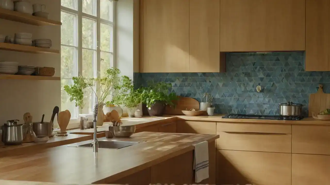 Luz natural crea cocina acogedora y cálida