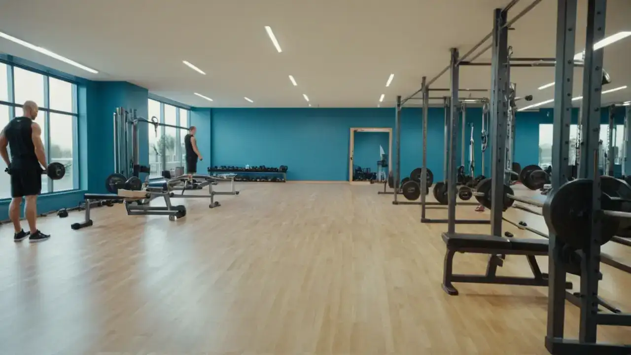 Entrenamiento moderno, luz y músculo