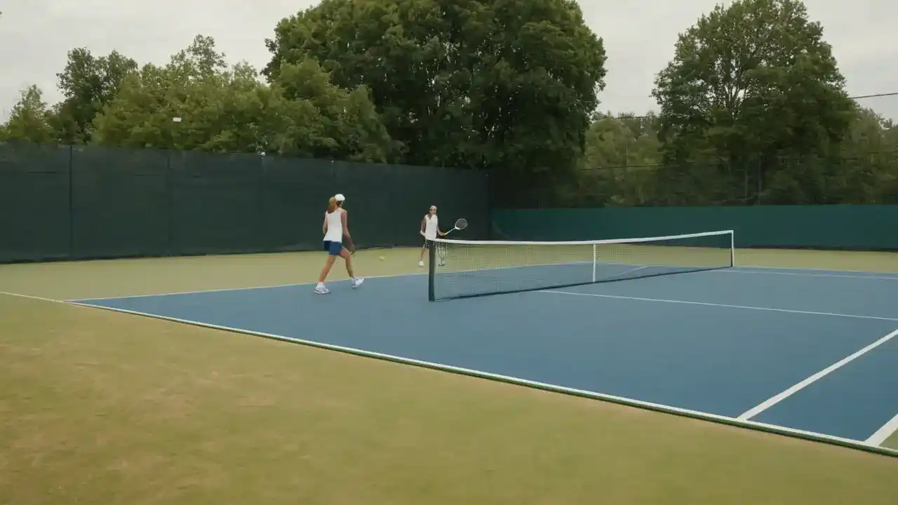 Tenis al aire libre, luz y movimiento