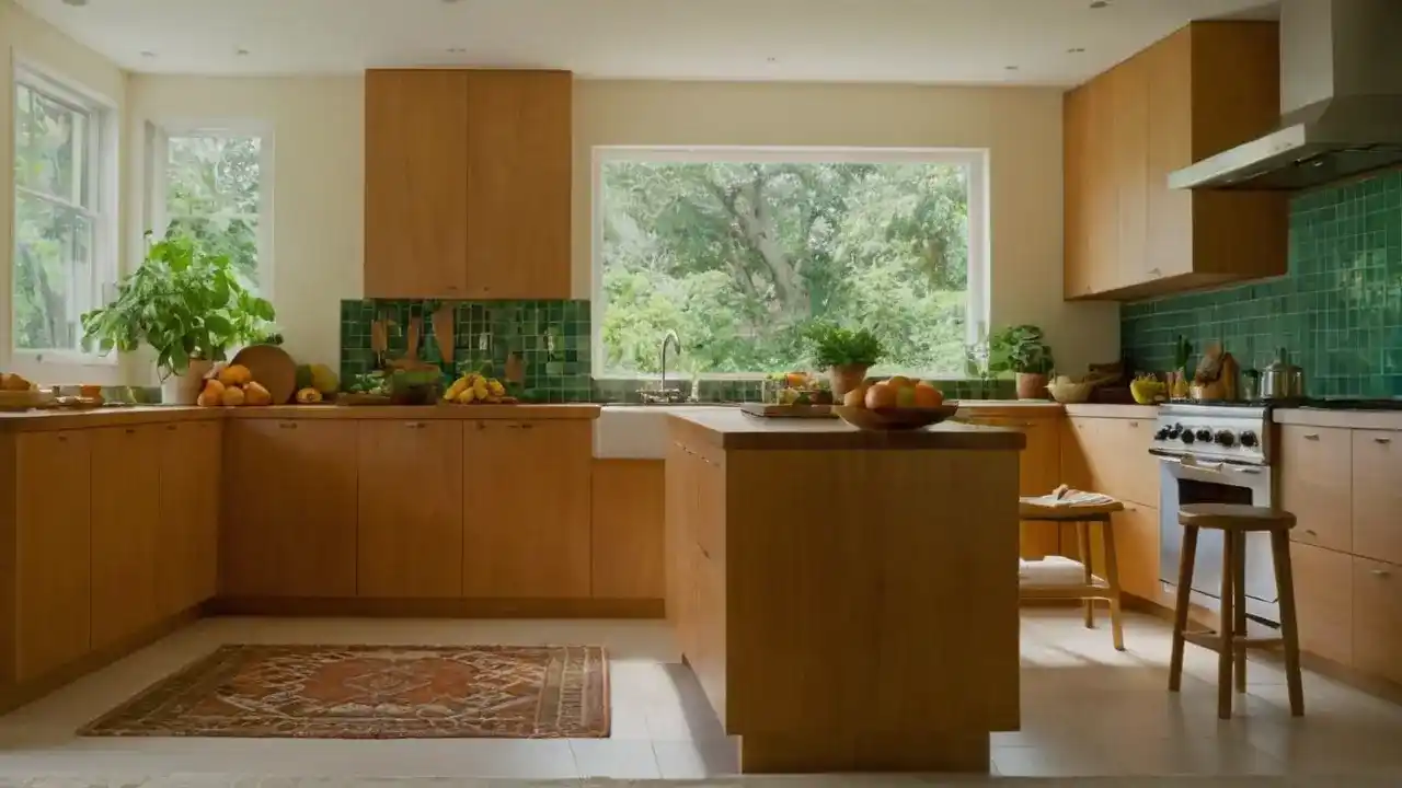 Cocina luminosa, tranquila y natural