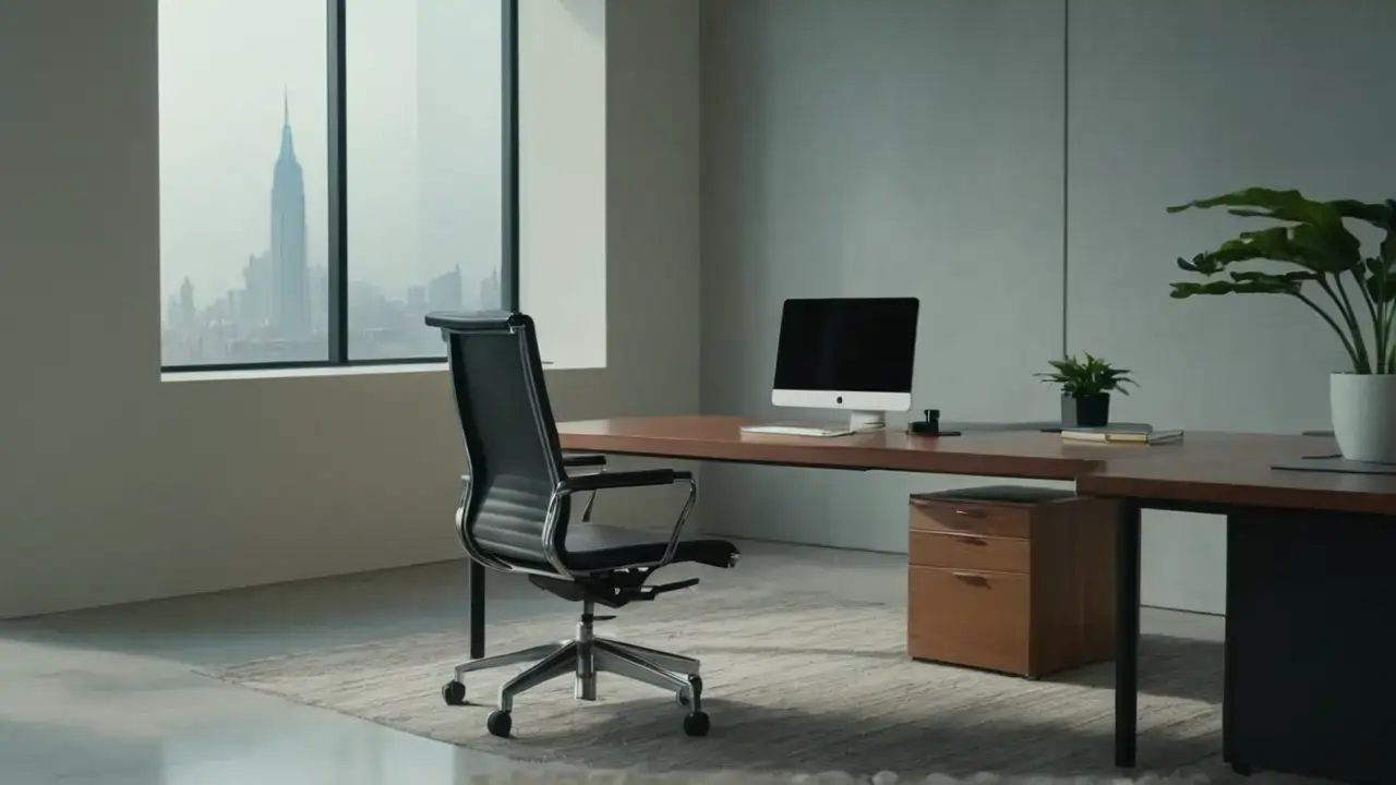 Oficina moderna, luz y quietud