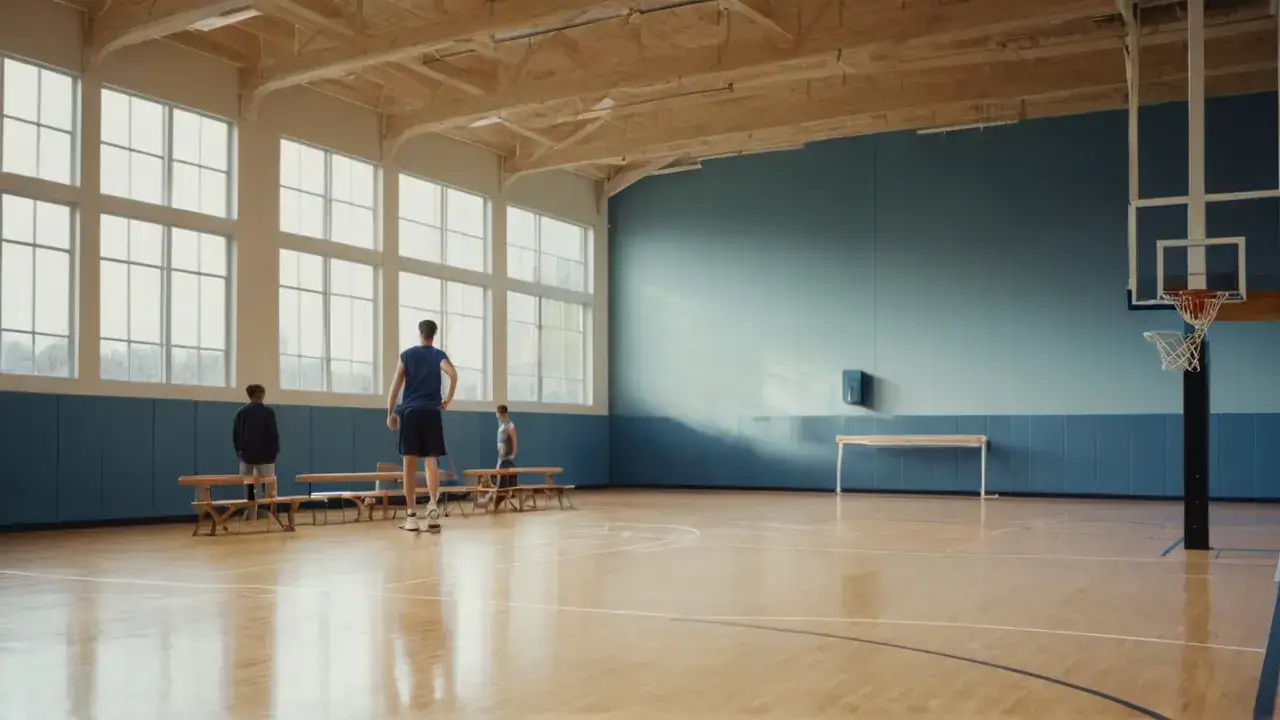 Atleta en el gimnasio, luz natural