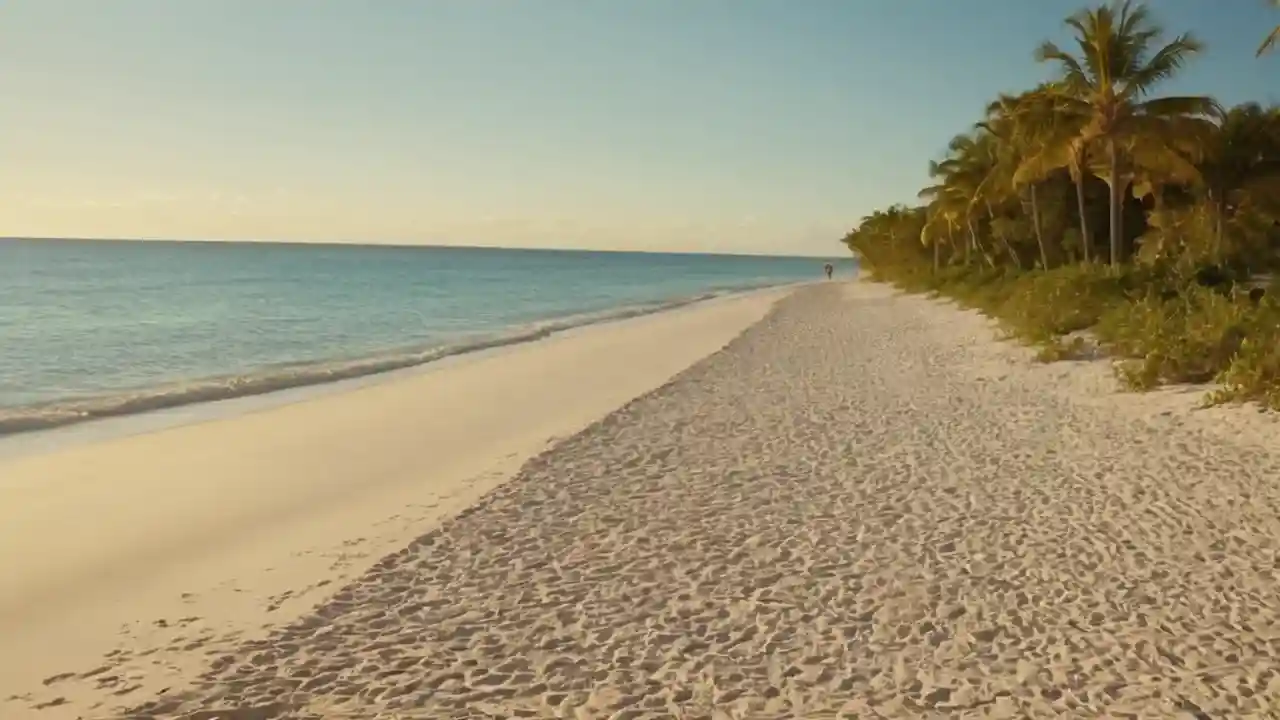 Playa serena, luz y calma