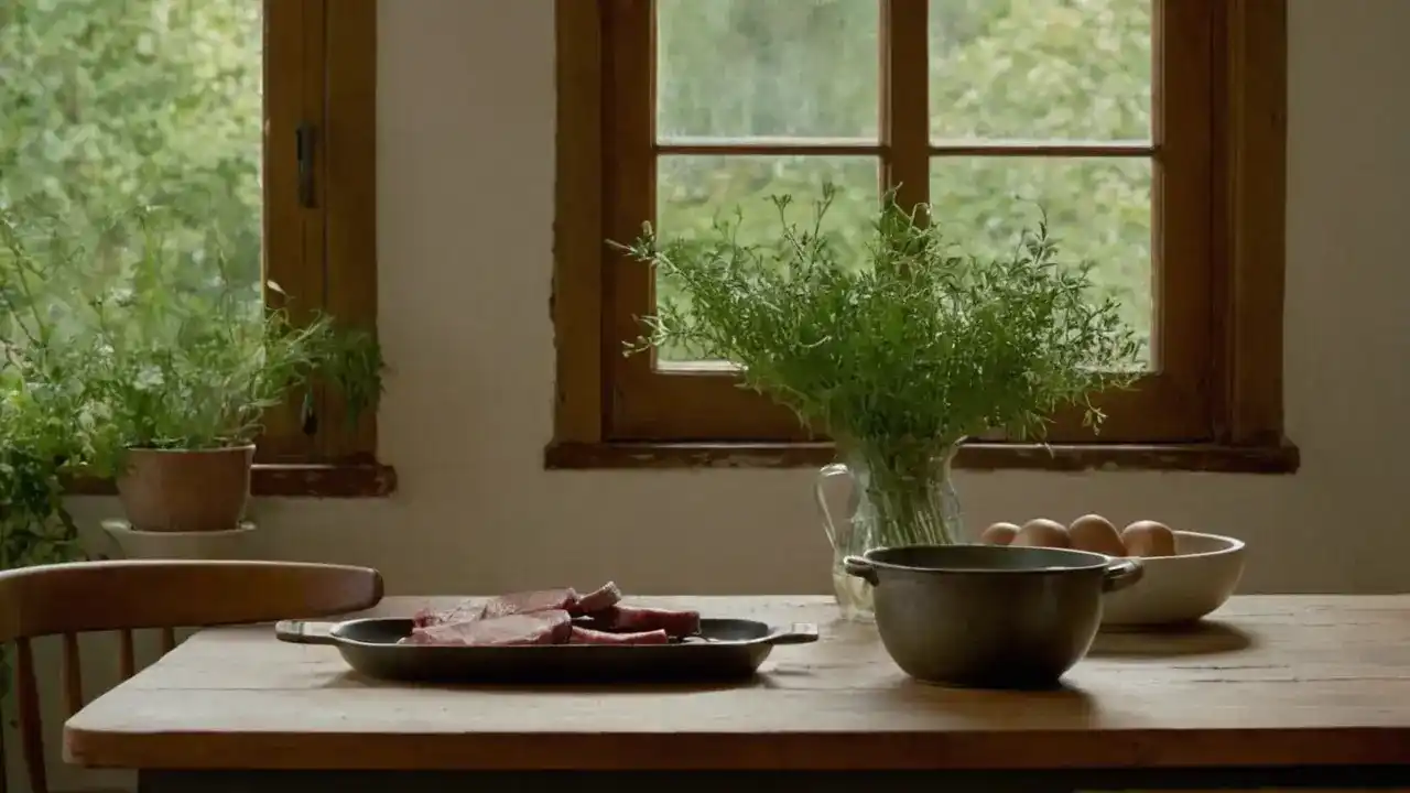 Cocina rústica, luz cálida y armonía