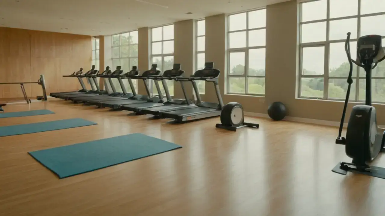 Gimnasio moderno, luz y movimiento