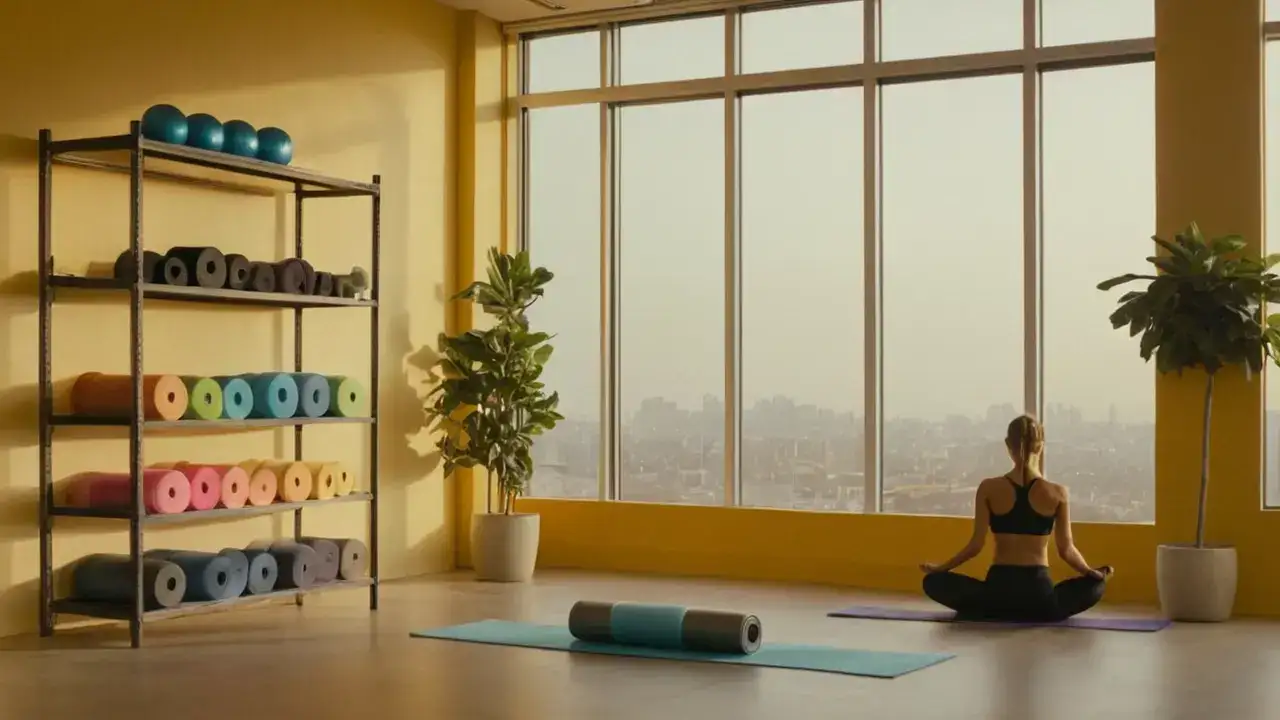Gym, luz, color, y movimiento tranquilo