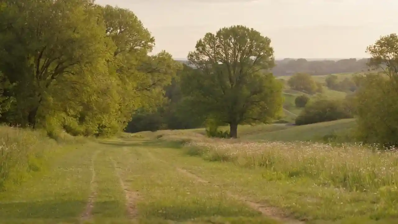 Corredor solitario en paisaje tranquilo