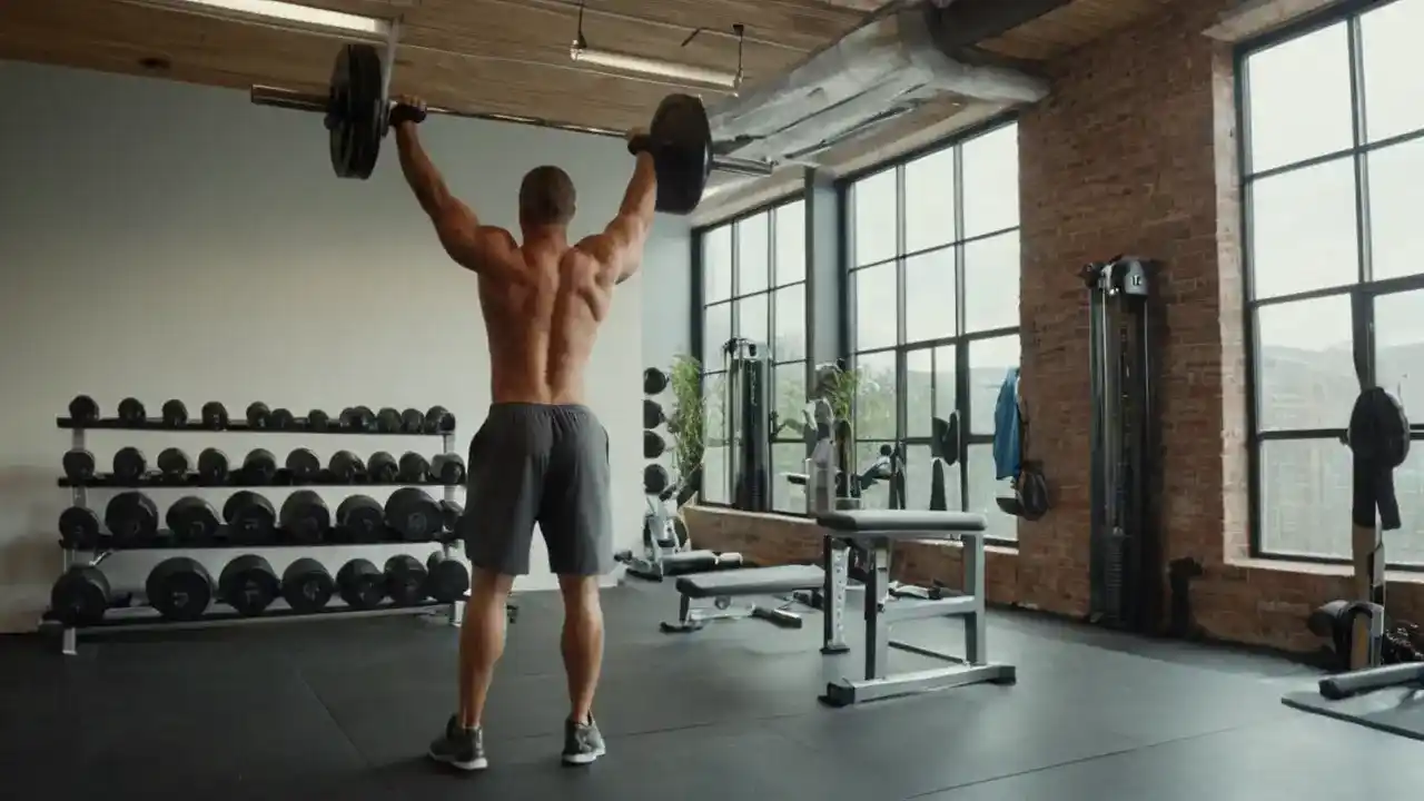 Entrenamiento intenso en gimnasio iluminado