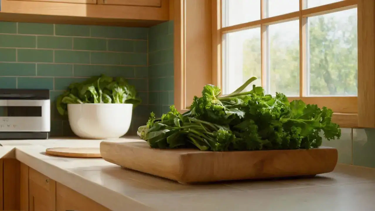 Cocina tranquila, luz natural, ambiente hogareño