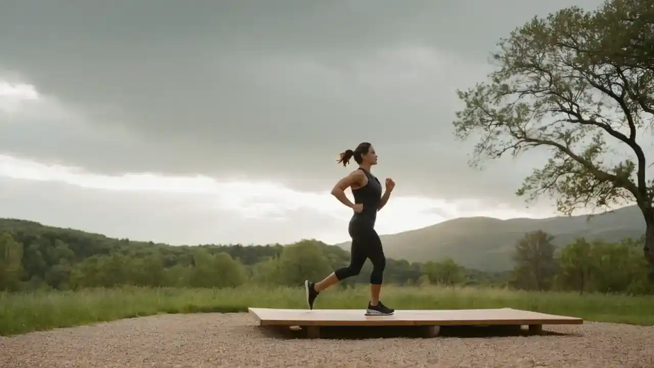 Atleta enfocado en un entrenamiento natural